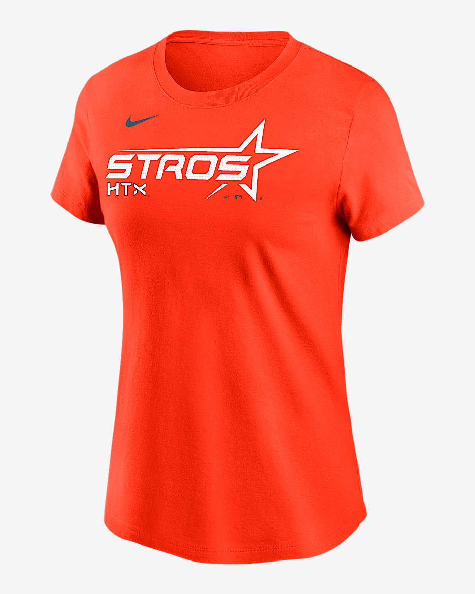 売れ筋商品|||ナイキ カットソー トップス レディース Women's Orange/Navy Houston Astros Script Cropped Performance T-Shirt Orange, Navy Women's Houston Astros Nike Orange/Navy Script Cropped